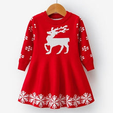 Load image into Gallery viewer, Long Sleeve Deer Snowflake Dress