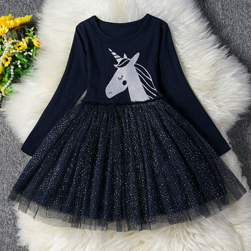 Long Sleeve Unicorn Dress For Girl